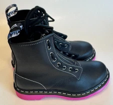 DOC Dr. Martens 1460 Wanama Pink Sole Boots Leather Jungle Zip Women's Size 6