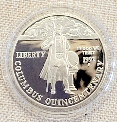 1992 P Columbus Quincentenary US Mint Proof Silver $1 Dollar BU Coin 0.9 Fine! - Picture 3 of 4