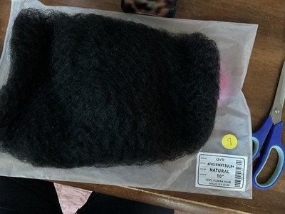 QVR Afro Kinky Bulk 100% Human Hair Extension Natural 10'' Kinky Texture