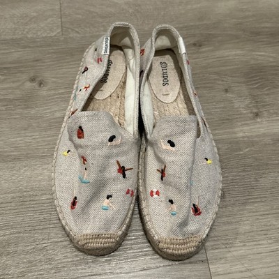 Soludos Womens Sz 8 Embroidered Espadrille Flats Beach Swimming People NWOB
