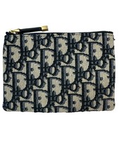 Christian Dior Oblique Zipped Coins Pouch Navy - Brand New - Authentic w COA
