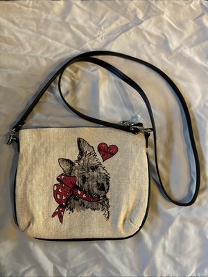 Brighton Scottie Dog Exercise I d Rather Accessorize! Small Crossbody Bag Canvas