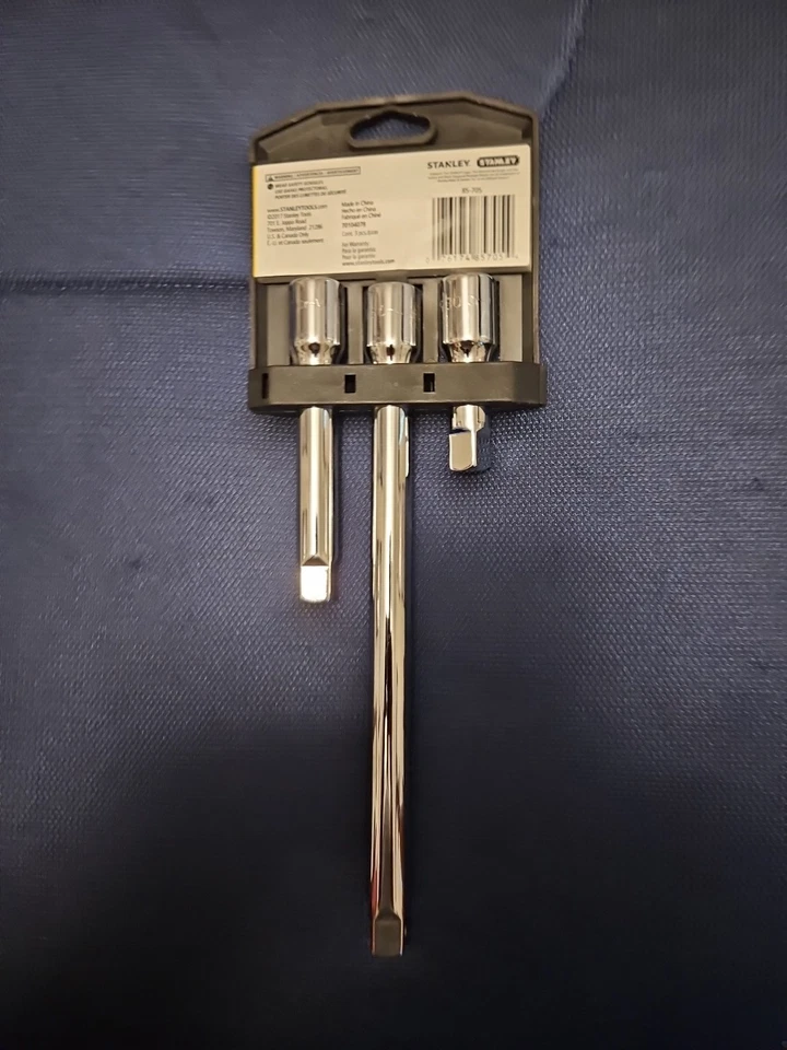 Stanley 3 Piece 1/2" Drive Socket Extension 3" 5" 10" 85-705 - Image 2 of 4