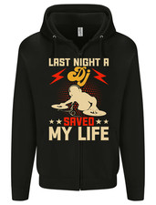 Last Night a DJ Saved My Life DJing Mens Zip Up Hoodie