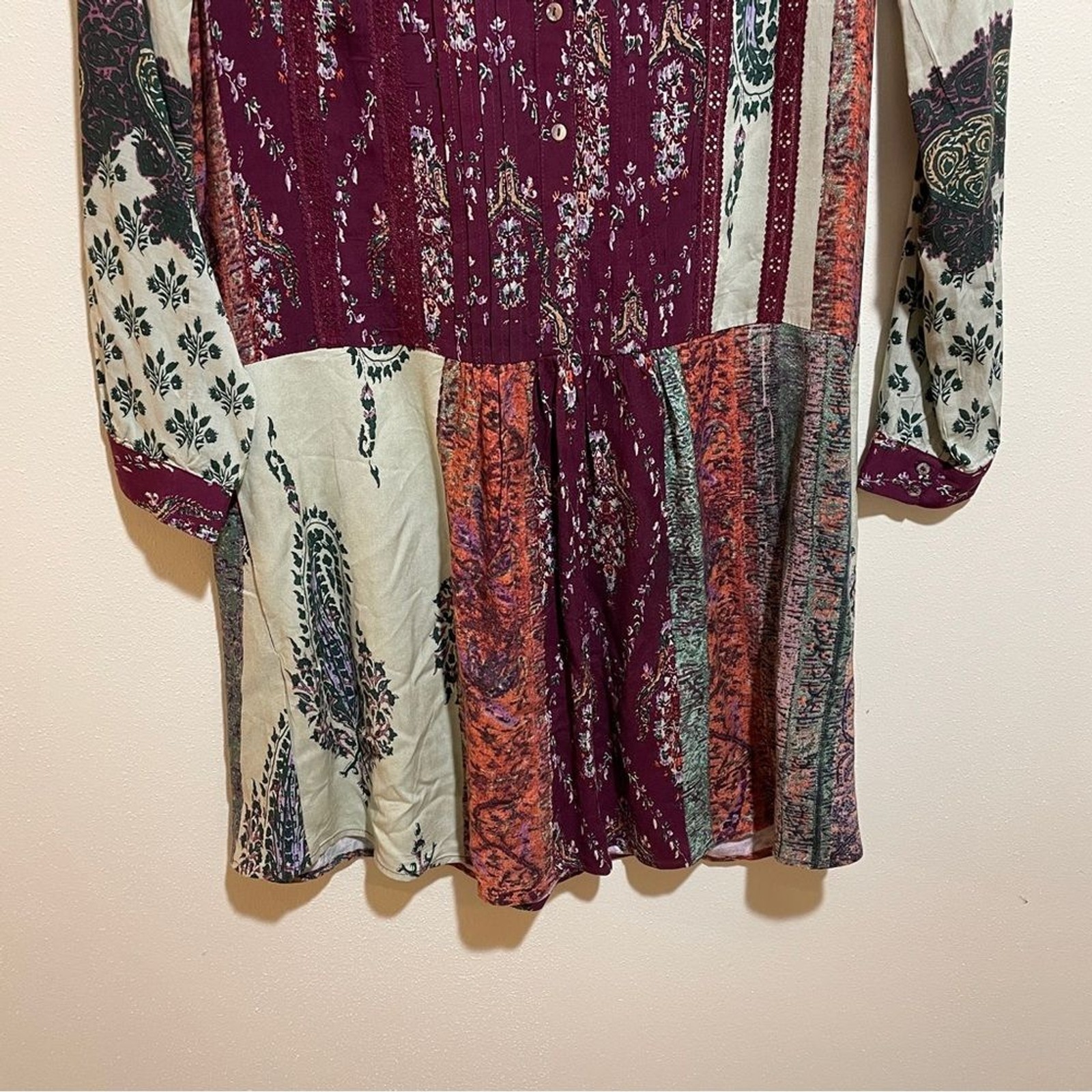 Anthropologie Tiny Patchwork Print Shirtdress Shi… - image 8