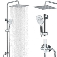 Colonna doccia set cromato doccetta Asta quadrato soffione pioggia bango ottone