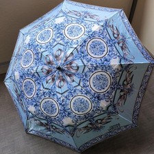 VERSACE Folding Umbrella Compact Travel Classic Logo Handle Slight Wear Vintage