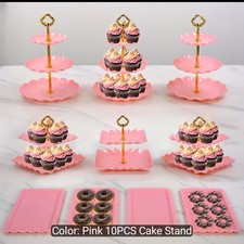Cake Stand Set, with 3 x Two-Tier and 3 x Three-Tier Cupcake