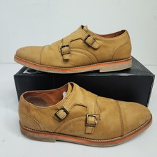 Scarpe eleganti Bar III Baxter Monk Tan doppio cinturino uomo 12M