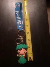 Disney Lilo Stitch Luau Hula 3D PVC Keychain Backpack Keyring Wristlet Clip