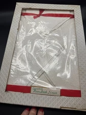 Vintage Irish Linen TABLECLOTH 52x52" & 4 NAPKINS 16x16" NOS with Instructions