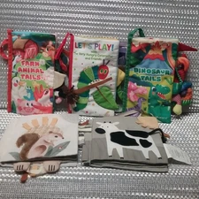 Lot of 5 Cloth Fabric Children's Book Zicoto, Hahaland, World Of Eric Carle