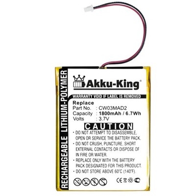 Akku-King Akku kompatibel zu Cowon D2 2GB / 4GB / 8GB / Plus 16gb - Li-Polymer