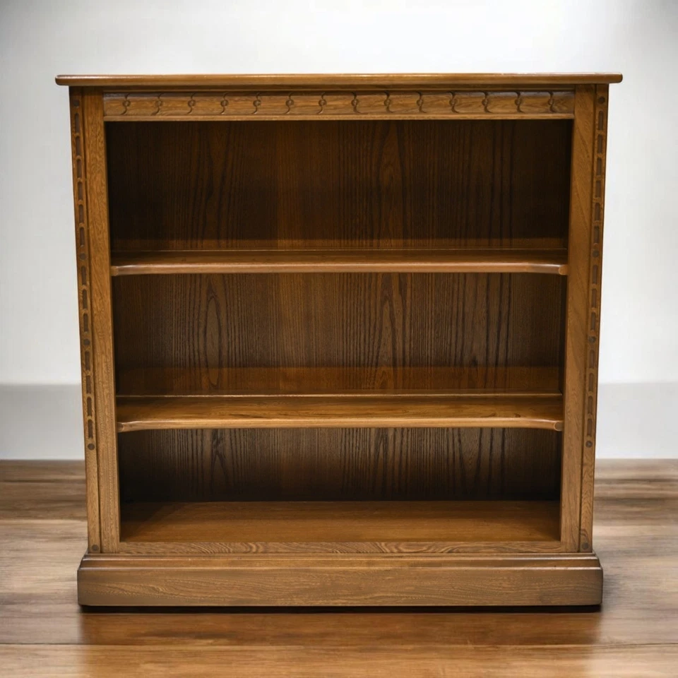 Ercol Low Wide Bookcase 2 Shelves Golden Dawn Finish Mural FREE UK Delivery* - Image 2 of 4