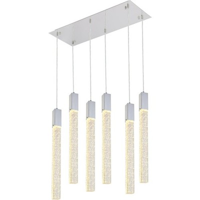 Elegant Lighting 2066D32C Weston 6 Light 32 inch Chrome Pendant Ceiling Light