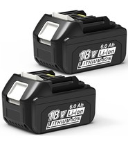 2 PACK BL1860B 6.0Ah 18V Lithium-Ion Battery For Makita BL1850B BL1840B BL1830B