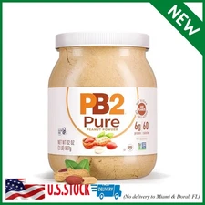 PB2 Pure Peanut Butter Powder - [2 lb/32 oz Jar] - No Added Sugar, No Added Salt