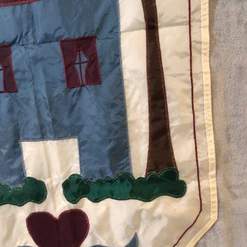 Outdoor Flag Large Cottagecore House Heart Trees Embroidered Lynchburg Va Accent - Picture 19 of 24