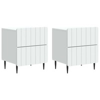 Nachttisch 2Er Set Weiß Holzwerkstoff 43 X 34,5 X 49,5 Cm