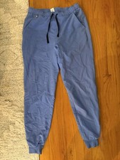 FIGS Scrub Jogger Pants Blue M Unisex Solid Medical Polyester Rayon Spandex