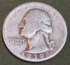 USA - 1939-D Silver Washington Quarter - WW II Era Coin