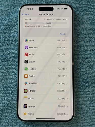 iPhone 15 Pro Max Unlocked Smartphone 256GB Silver - Photo 6 sur 8
