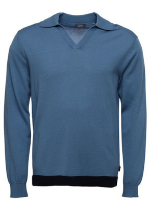 Esprit Mens Blue Polo Jumper | All Sizes | Fine Knit Wool RRP £59