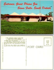 Great Plains Zoo Entrance Sioux Falls South Dakota Postcard