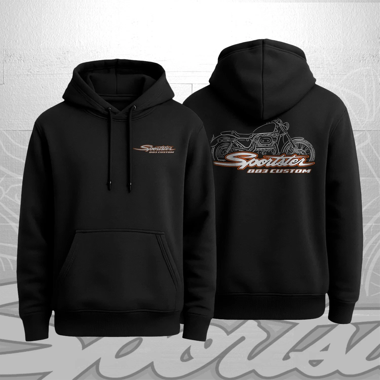 Harley-Davidson Sportster 883 Custom 1998-2009 Motorcycle Hoodie for Riders