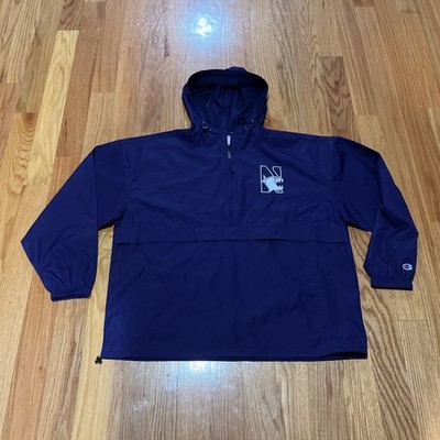 Champion Northwestern University Wildcats Mens Sz XXL Half Zip Packable Jacket