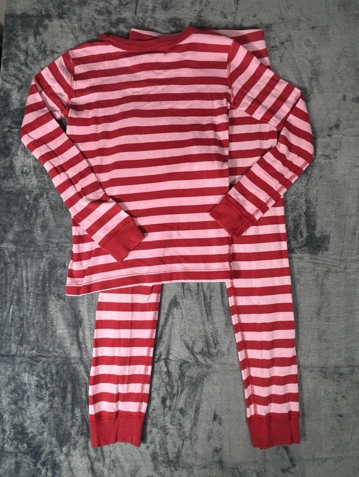 Пижамы Hanna Andersson Wonder Woman в розовую и красную полоску 130 см размер США 8 из органического хлопка - Изображение 2 из 4