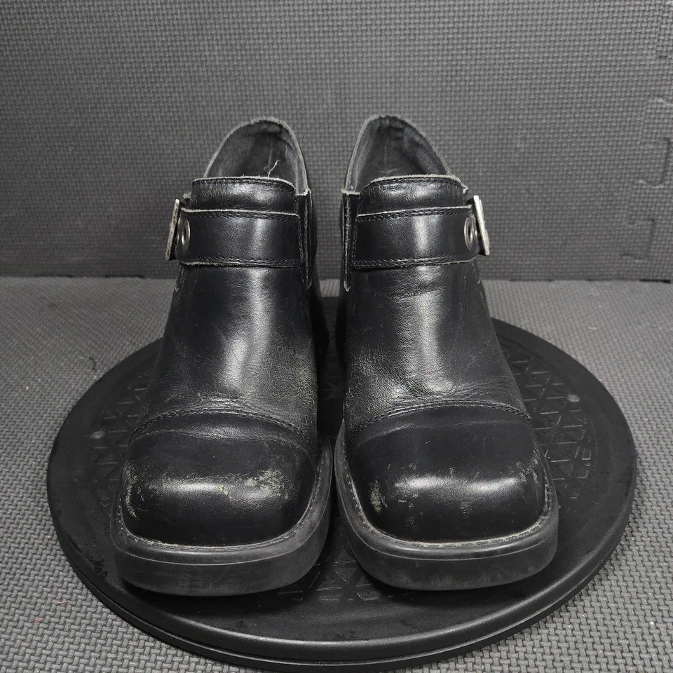Harley Davidson Shoes Womens Size 8.5 Black Leather Heels Buckle Moto 83103 - Image 2 of 4