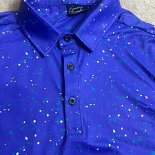 Sunday Swagger Mens Large Golf Astro Performance Polo Shirt UPF Tech Stretch