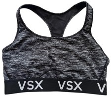 VSX Sports Bra Victoria's Secret The Player Racerback Womens Large Black Heather