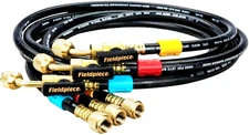 Fieldpiece HR3B Ball Valve Refrigerant Hose Set (3) with Color Tags - 1/4" x 1/4