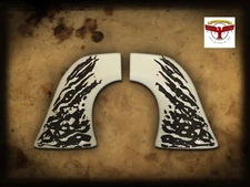 PIETTA 1860 ARMY PERCUSSION OR CARTRIDGE REVOLVER GRIPS ; 1P WHITE STAG