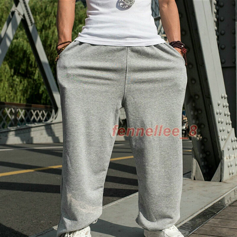 Mens Casual Loose Pants Solid Hip Hop Sweatpants Sports Trousers Daily  Fashion