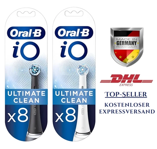 Oral-B iO Ultimative Clean Reinigung Aufsteckbürste - Schwarz/Weiß NEU