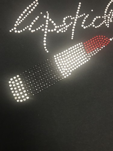 T-shirt semifit donna con strass rossetto - XLarge - Foto 2 di 5