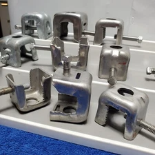 Stainless Steel Angle Adapter Beam Clamp 10pk 3/4 Hole for Snap-in USED