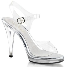 FABULICIOUS FLAIR-408 CLEAR BIKINI COMPETITION POSING STILETO HEEL SANDALS SHOES