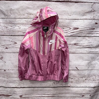 nike white and pink windbreaker