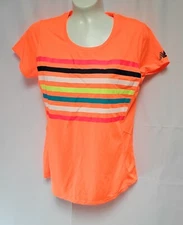 Womens New Balance Accelerate WT73129 Safety Orange Print Short Sleeve Shirt