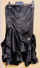 black Cocktail party dress, Ruffled, Medium