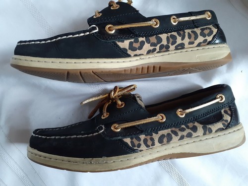black leopard print sperrys