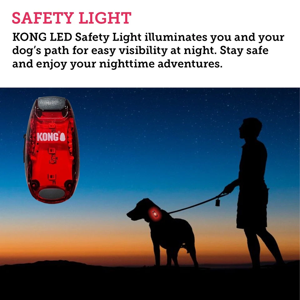 KONG 3 Pack LED Night Safety Light for Running Cycling Dog Warning Rechargeable - Image 2 of 4
