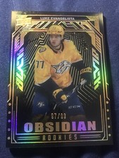 2023-24 SPX Black Obsidian rookie card LUKE EVANGELISTA #97/99 Predators