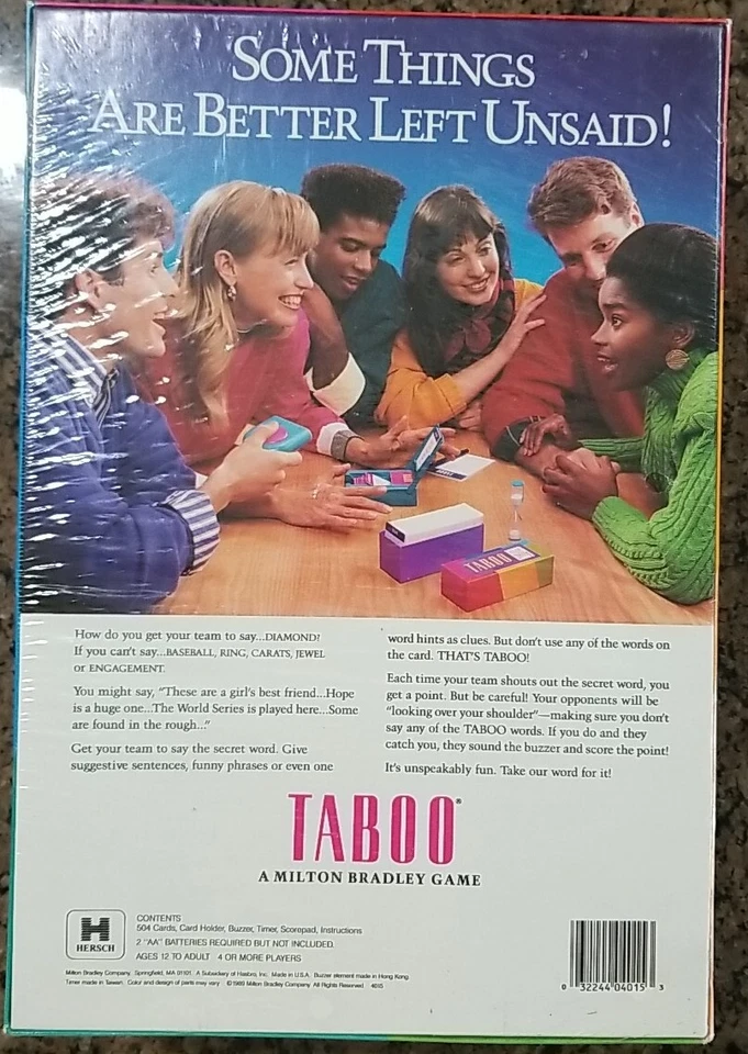 Vintage TABOO Board Game 1989 Milton Bradley Unspeakable Fun (Sealed, New) - Image 3 of 4