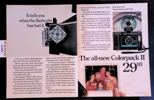 1969 POLAROID COLORPACK II CAMERA & SYLVANIA BLUE DOT CUBE Print Ad 46727