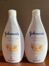 2 x Johnson's Soft Nourish Body Wash Almond Oil Jasmine 13.52 Fl Oz EA